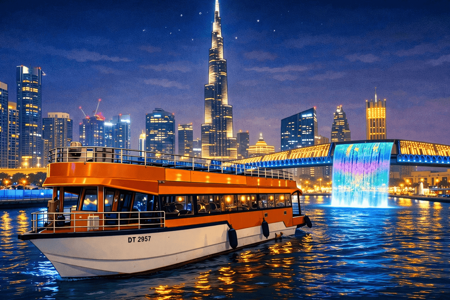 Luxury Burj Khalifa Dinner Cruise – 2 Hours (Cinderella Yacht)